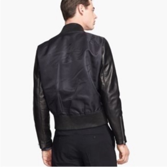 THE KOOPLES Double Zip Leather Arm Bomber Jacket Size Medium - Picture 2 of 16